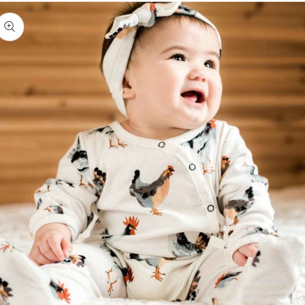 NEW Milkbarn Leapfrog Bamboo Snap Footed Romper 6-9 Months - Picture 10 of 10